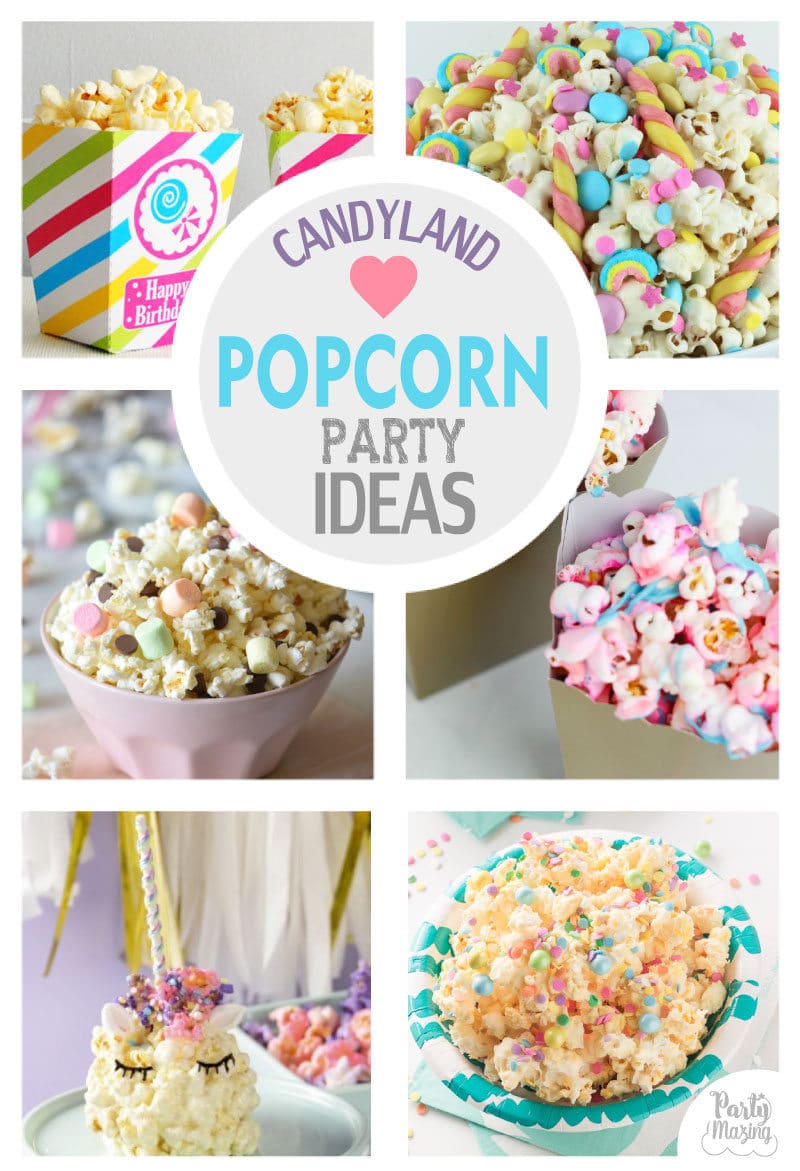 Candyland Popcorn Party Ideas by Partymazing. Get in the mood of a Candyland colorful party with these partymazing ideas. Visit www.partymazing.com for more Party & Crafts for your next Party. – Partymazing
