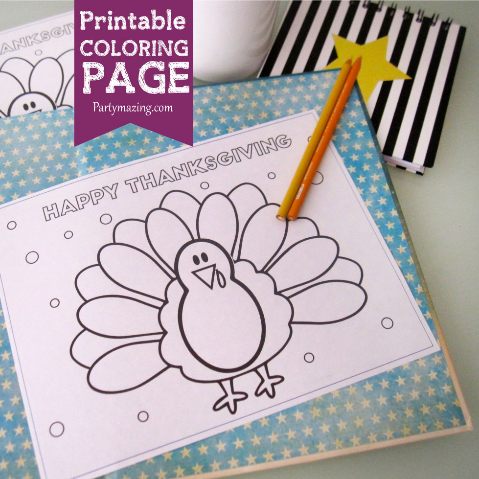 FREE PRINTABLE Cute Turkey Thanksgiving Coloring Page