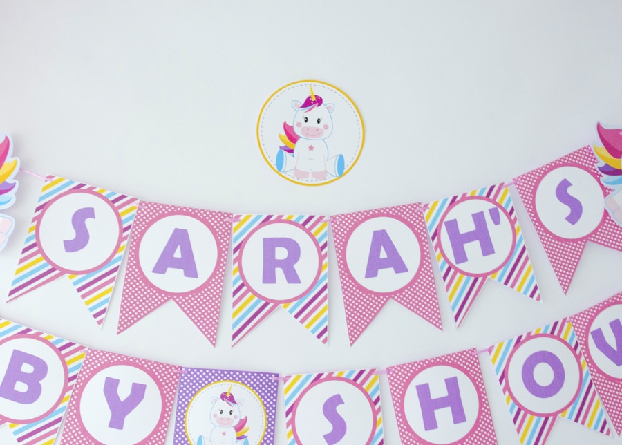 Printable Unicorn Baby Shower Banner