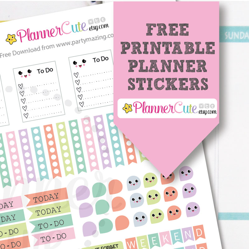 Printable Kawaii Planner Stickers Free Download Partymazing
