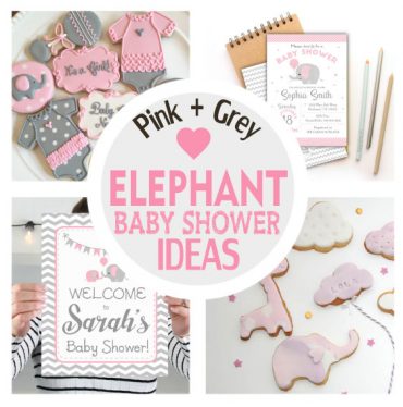 Pink and Grey Elephant Baby Shower Ideas + Party Collection