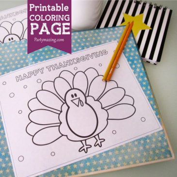 Free Turkey Thanksgiving Coloring Page for the kids - Partymazing