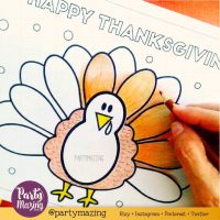 Printable Thanksgiving Coloring Page, Cute Turkey Thanksgiving Page, Happy Thanksgiving Dinner, Instant Download -D496 HOTH1