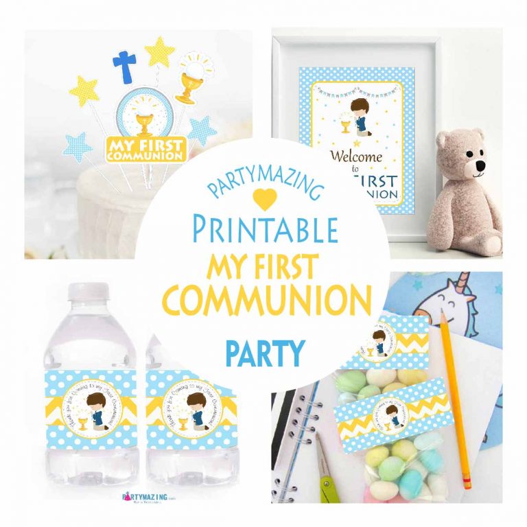 My First Communion Boy Printable Party Set