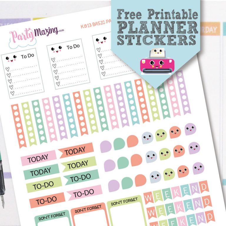 Free Kawaii Printable Planner Stickers – Partymazing