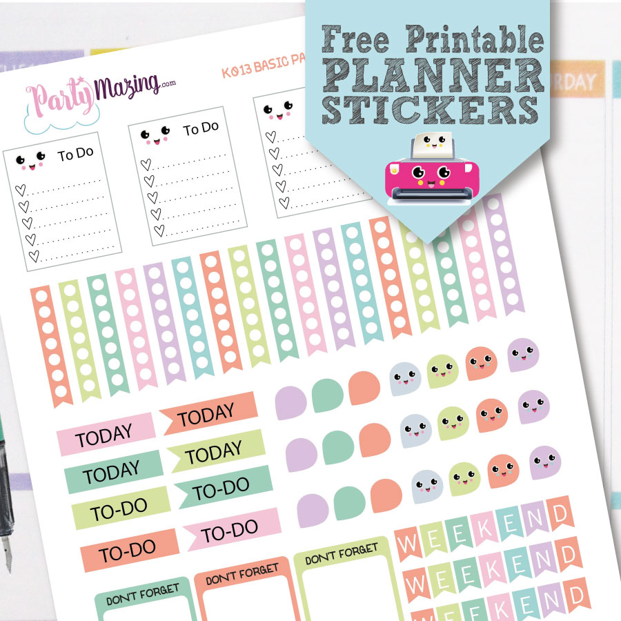 Printable Kawaii Planner Stickers Free Download Partymazing