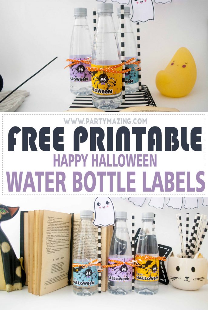 Free Happy Halloween Printable Water Bottle Labels F002 – Partymazing.com