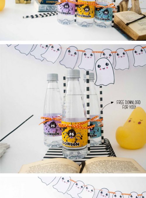 Free Happy Halloween Printable Water Bottle Labels F002 – Partymazing