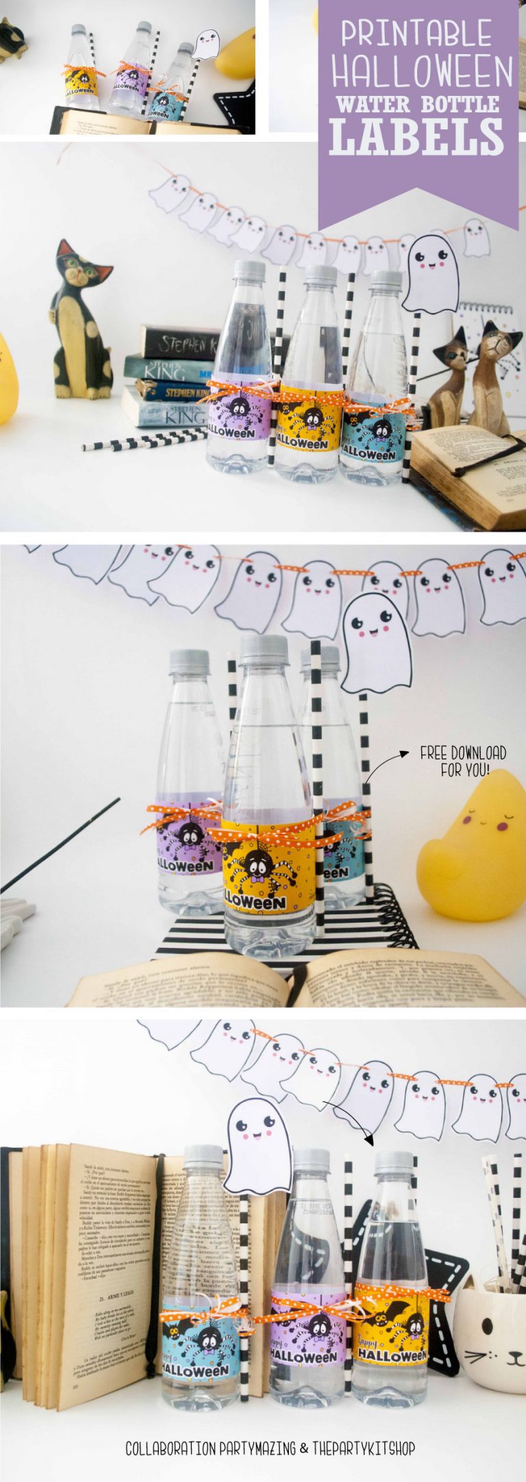 Free Happy Halloween Printable Water Bottle Labels F002 – Partymazing.com