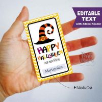 Editable Happy Halloween from your friend Tag |  Editable Rectangle Tag | E291