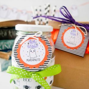 Editable Happy Halloween Gift Tag | Little Ghost Favor Tag| E206