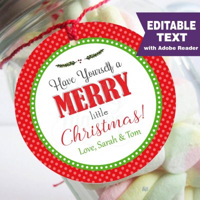 Editable Have a Merry Little Christmas Favor Gift Tag | E276