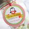 Editable Penguin Merry Christmas & Happy New Year Gift Tag for your Kids Gifts | E311