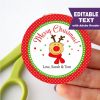 Editable Reindeer Merry Christmas Favor Tag Hand-drawn E297