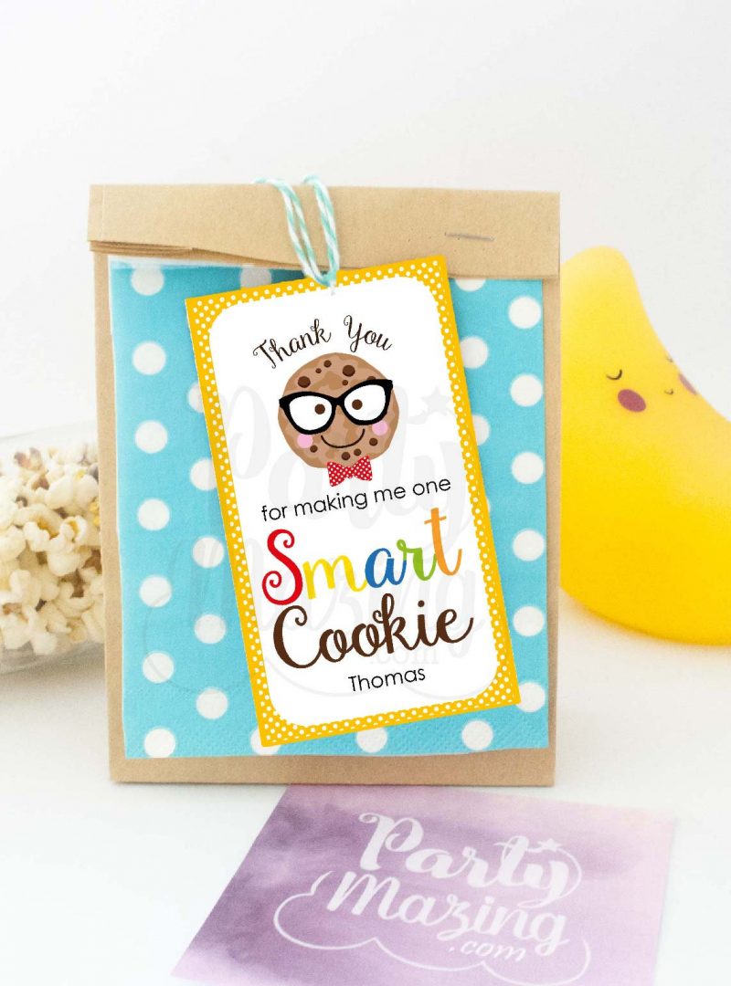 Editable Smart Cookie Teacher Tag | Editable Rectangle Tag | E111