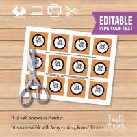 Editable Trick or Treat Halloween Printable Party Favor Tags or Candy Labels for your Halloween Treat Bags | E252