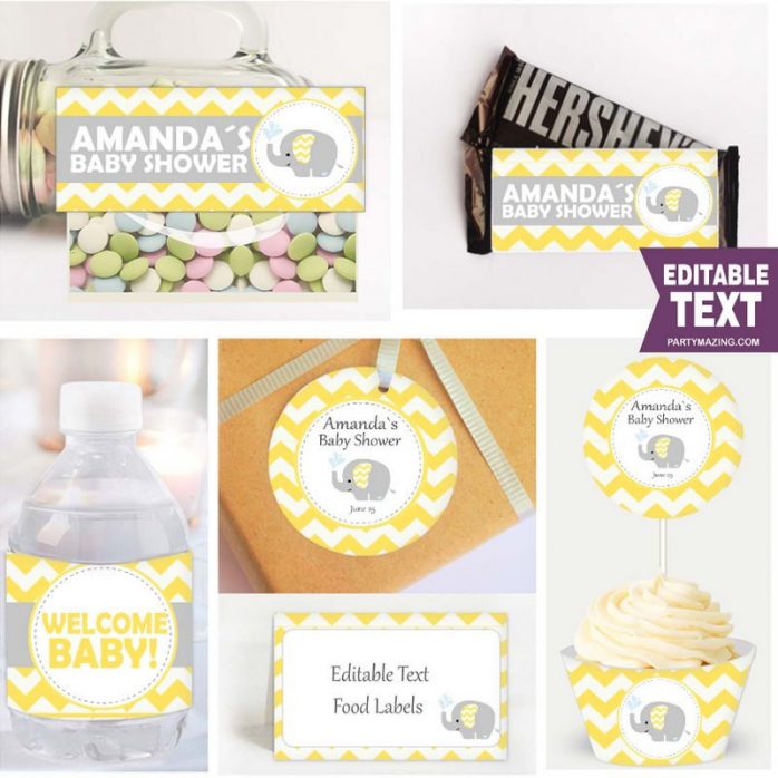 14 Yellow Elephant Baby Shower Ideas Partymazing