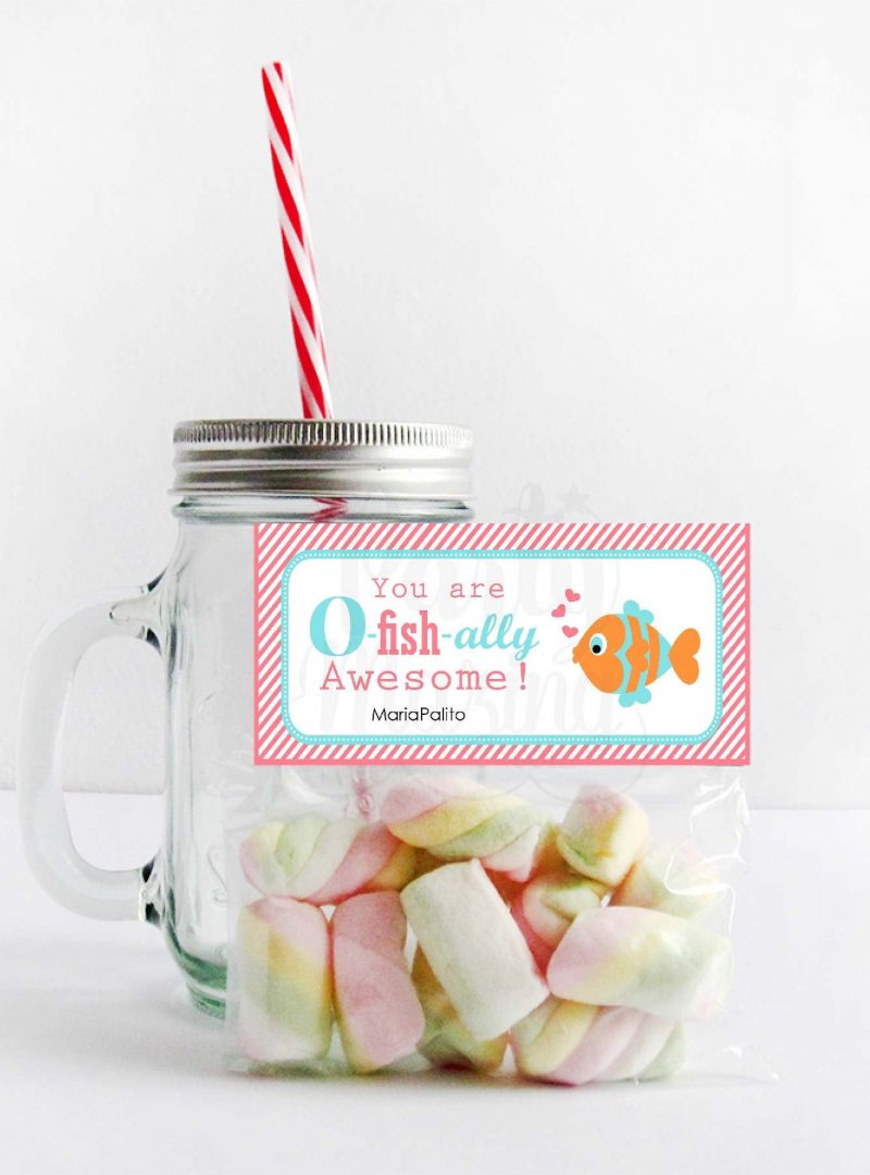 Editable You are O-Fish-ally Awesome Printable Bag Topper | Classroom Valentines E147