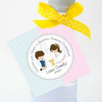 Etiqueta Editable Primera Comunion para Niño y Niña, Twins Favor Gift Tags, Sticker Labels or Gift Tags Labels | E127