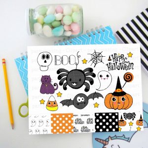 Hand-Drawn Halloween Clipart Set | Spooky cute Drawings | PK20 | E166