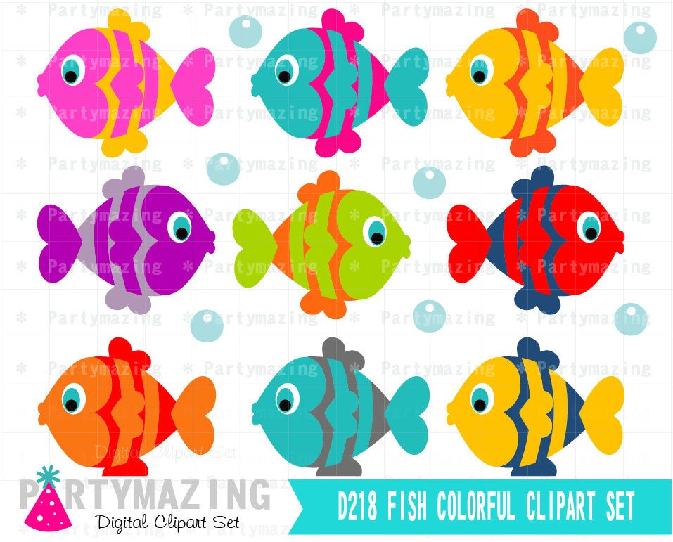 Ocean Fish Clipart Set Graphics, Under the sea Fish | E280