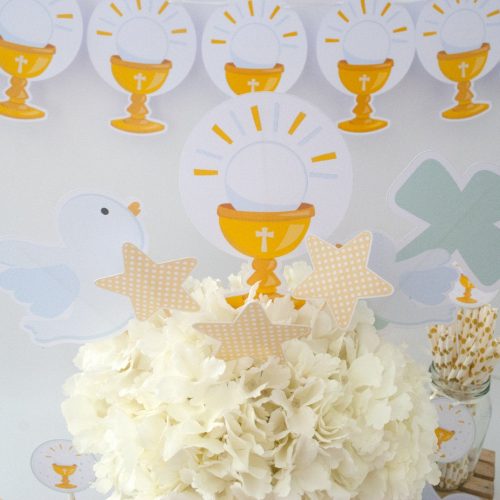 Printable Dove First Communion Party Quick Party Set Package Table Set Decor| E177