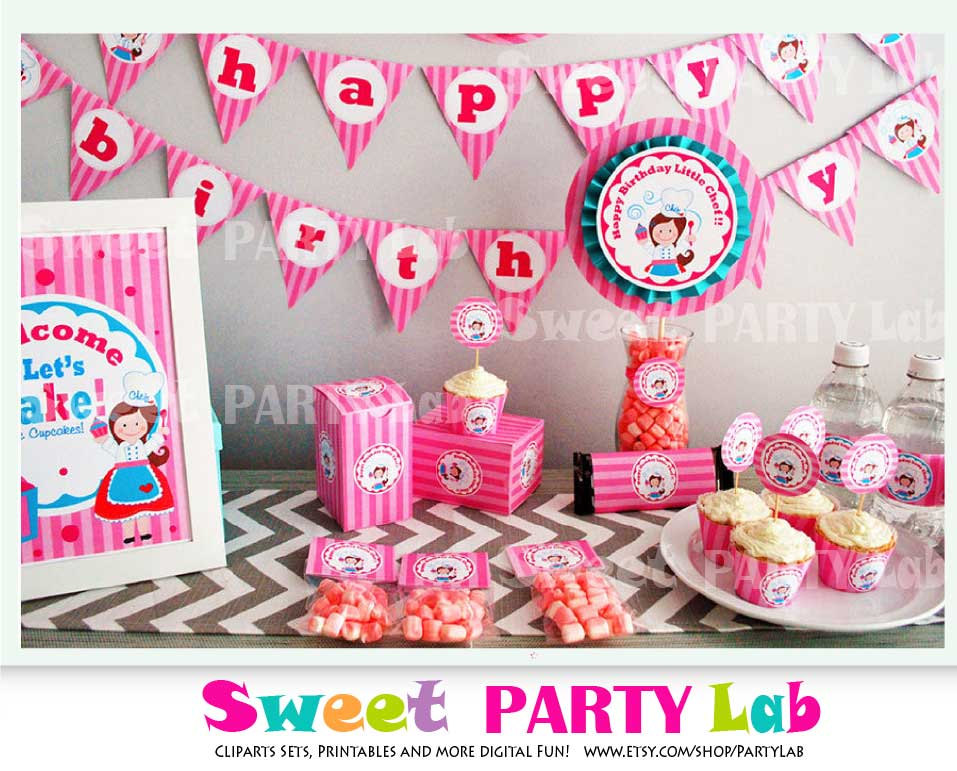 Printable Little Chef Baking Party Birthday Express Party Package Decoration | E022