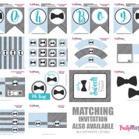 Printable Oh Boy Baby Shower Set | Little Man EXPRESS Party Package | Blue Bow Tie Party Decoration Kit | BBLM1 | E026