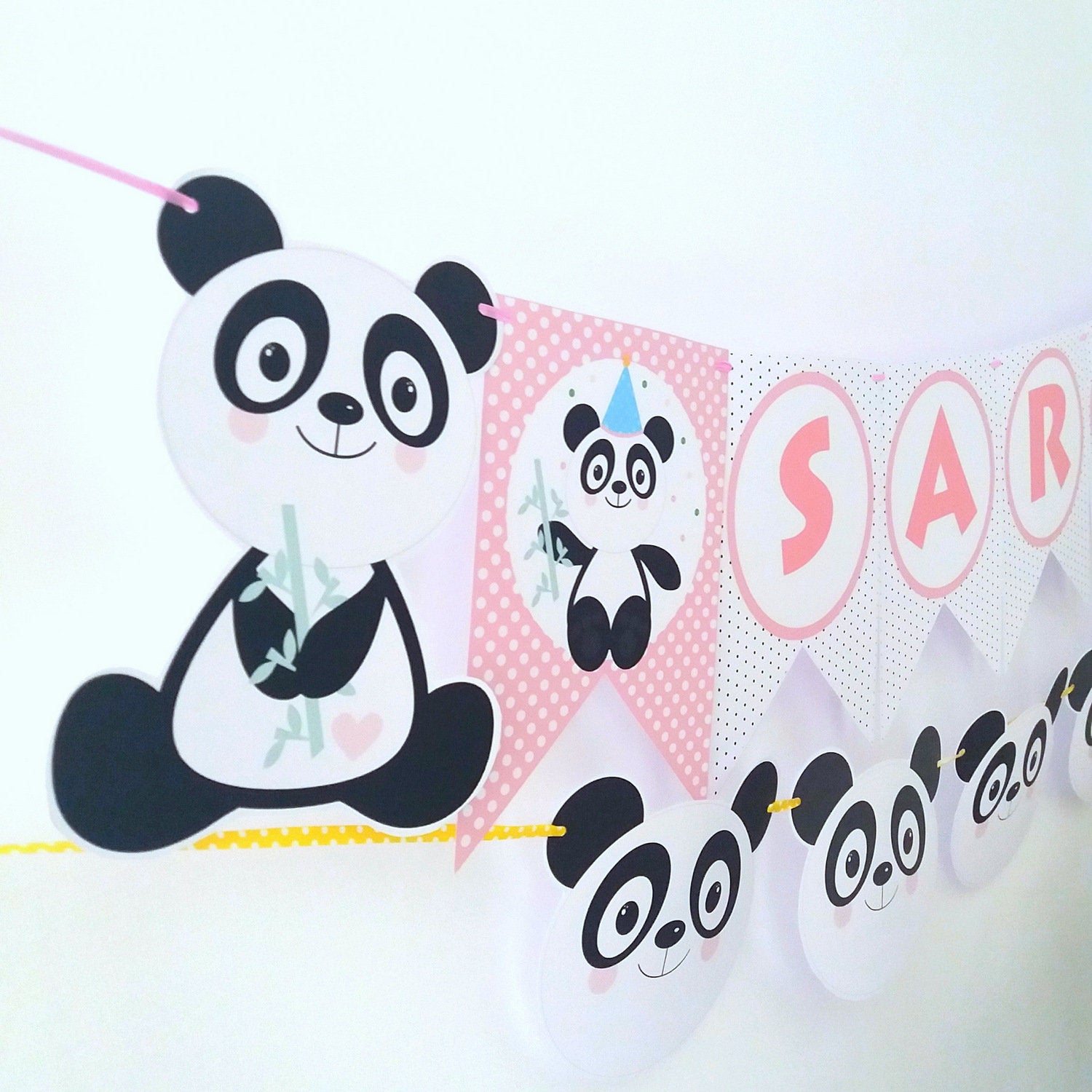 Download Printable Pink Panda Banner | Printable Panda Birthday or ...