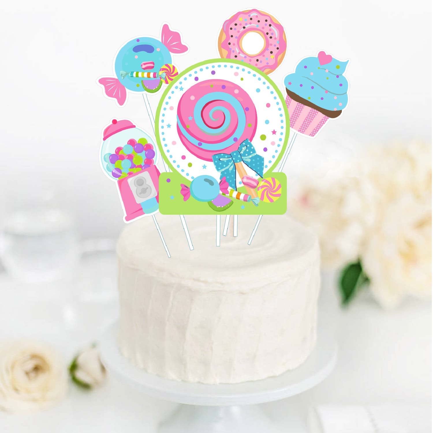 Buy Candy Land Theme Birthday Party Cake Topper | Party Supplies |  Thememyparty – Theme My Party