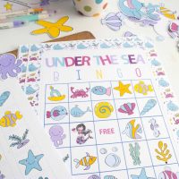 Printable Under the Sea Summer Game for your Kids and Family or Mermaid and Under the sea Party Game | E244