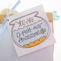 Hand-Drawn Printable You are O-Fishally Awesome Gift Tag | E256