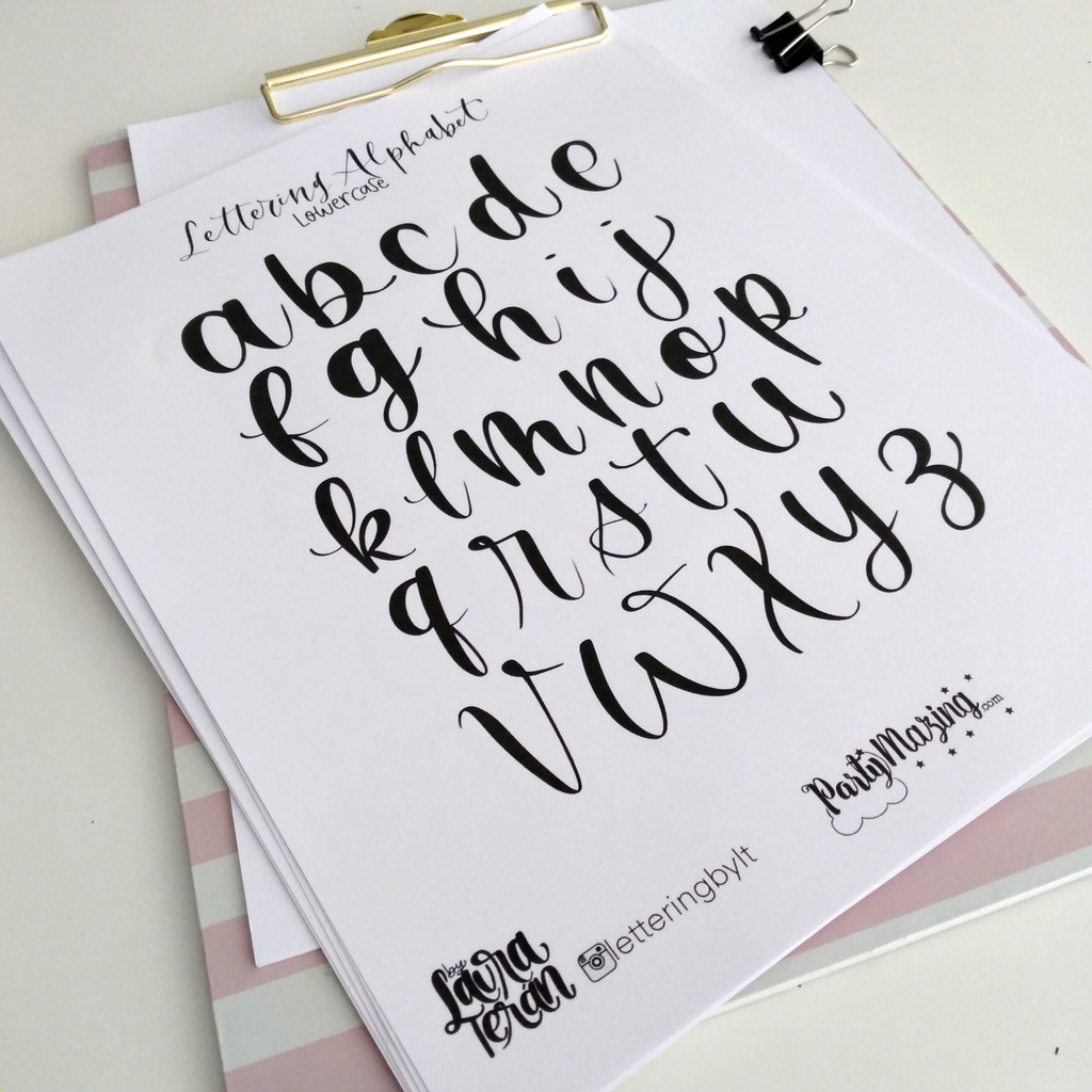 6 Hand-Lettering Basic Tips and Free Practice Guide - Free Lettering Guide by Partymazing