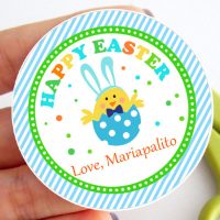 Blue Cute Easter Tags | Editable Printable Favor Tag | Egg Hunt label for School Kids or Easter Party | E447