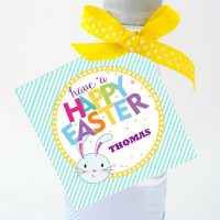 Cute Editable Happy Easter Bunny Tags for Boys and Girls | E128