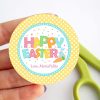 Cute Editable Happy Easter Tag | Printable Party Favor Label Sticker | Round or Square Tag Topper| Instant Download | HOEA1 | E136
