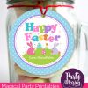Cute Printable Bunny Happy Easter Party Favor Tag | E160