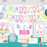 Printable Easter Party Set| Happy Easter Party| Egg Hunt Party | Diy Party Package| Party Decoration Kit | Instant Download | HOEA1 | E016