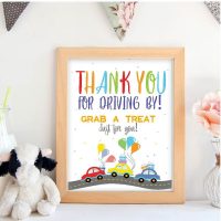 Drive By Sign | Printable Birthday Parade Sign | Editable 8×10 sign | Thank You Treat Favor Sign |  Quarantine Party | PK09 | E352