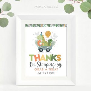 Dino Thank you for Driving By Sign | Printable Party Sign| PK08 | E474