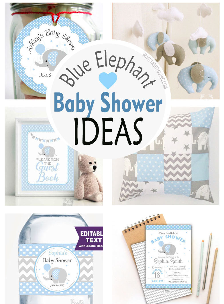 Boy Elephant Baby Shower Ideas Party Collection Partymazing