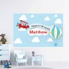 AirPlane Birthday Backdrop | Printable Kids Plane Personalized Sign | Big Size Poster Hot Balloon Sign | PK09 | E037
