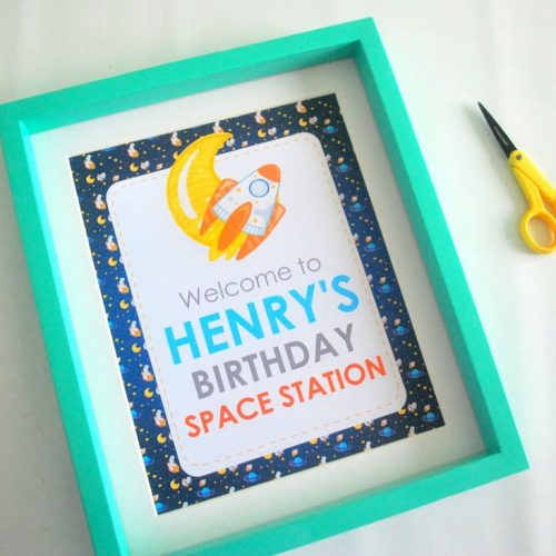Outer Space Welcome Sign | Printable Party Sign | Editable Text Sign | Space Rocket Birthday Party Sign | PK21 | E491