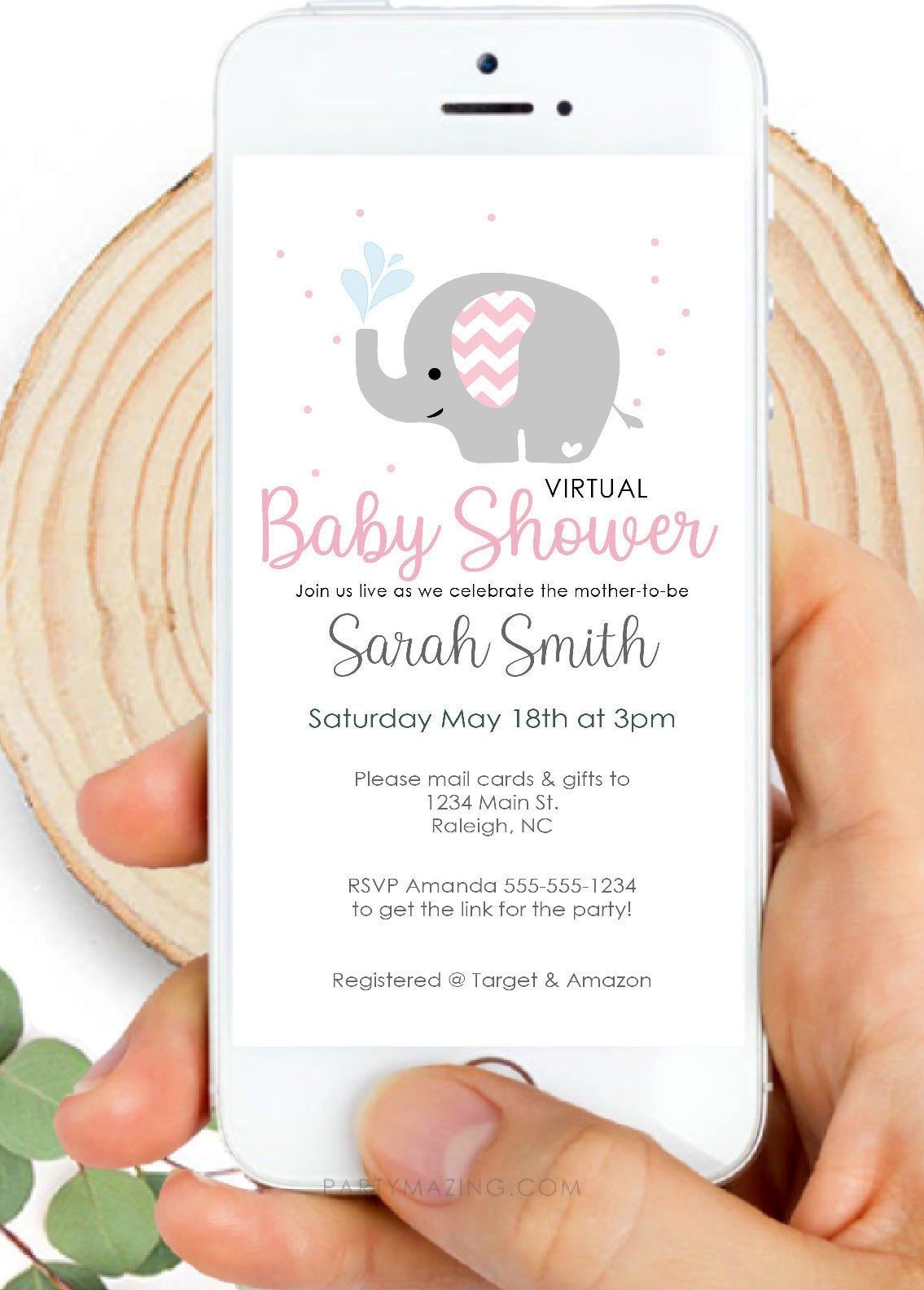 Pink and Grey Elephant Baby Shower Ideas + Party Collection ...