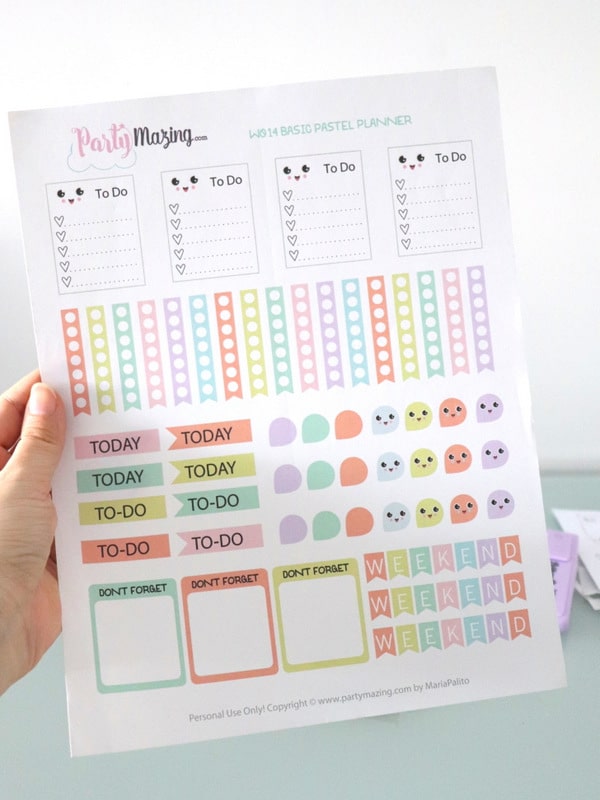 Print this Free Kawaii Printable Planner Stickers at home and Create a colorful and fun planner to stay organized in 2021.