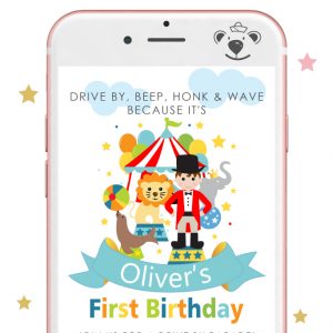 Ringmaster Circus Toddler Birthday Digital Invitation E512