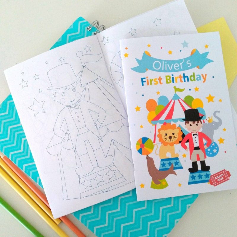 Personalized Circus Printable Coloring Books | E424 – Partymazing.com