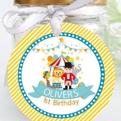 Personalized Circus Printable Party Favor Tag | E514