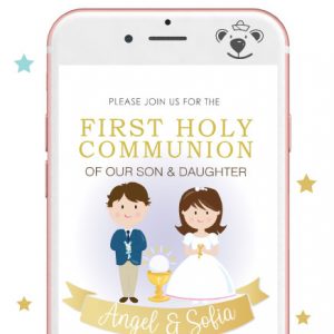 Girl and Boy First Communion Digital Invitation | PK06 | E050