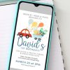 Red Car Drive By Birthday Parade Invitation | Digital Paperless Party Invite | Electronic Invite to text or Email | E258